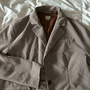 Brown and white plaid blazer from target